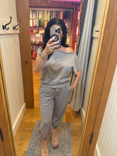 French Terry Cropped Jogger Pants - Aqua Splash or Stone Taupe
