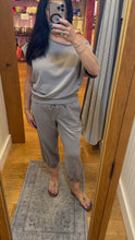 French Terry Cropped Jogger Pants - Aqua Splash or Stone Taupe