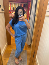 French Terry Cropped Jogger Pants - Aqua Splash or Stone Taupe