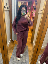 Mineral Washed Casual Knit Top & Pants Set - Black, Mocha or Wine