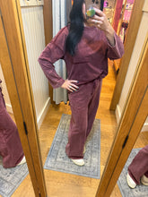 Mineral Washed Casual Knit Top & Pants Set - Black, Mocha or Wine