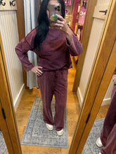 Mineral Washed Casual Knit Top & Pants Set - Black, Mocha or Wine