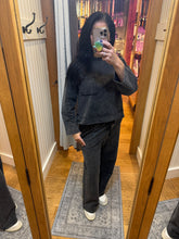 Mineral Washed Casual Knit Top & Pants Set - Black, Mocha or Wine