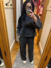 Mineral Washed Casual Knit Top & Pants Set - Black, Mocha or Wine