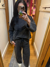 Mineral Washed Casual Knit Top & Pants Set - Black, Mocha or Wine