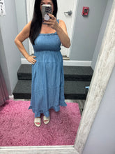Smocked Maxi Dress - Blue or Light Blue