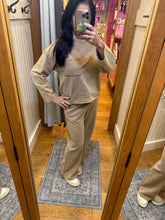 Mineral Washed Casual Knit Top & Pants Set - Black, Mocha or Wine