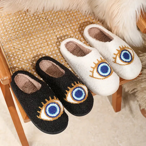 Evil Eyes Slippers - Black or White