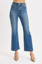Risen Tummy Control High Rise Crop Wide Jeans - Medium Wash