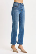 Risen Tummy Control High Rise Crop Wide Jeans - Medium Wash
