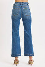 Risen Tummy Control High Rise Crop Wide Jeans - Medium Wash