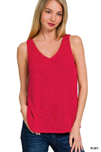 ZENANA V NECK SLEEVELESS CAMI TOP - ASSORTED COLORS