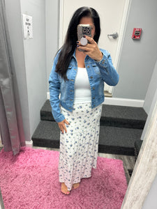 Floral Maxi Skirt - Blue