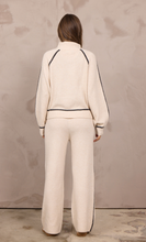 Vintage Havana Heathered Cream Knit Wide Leg Pant W/ Contrast