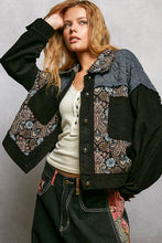 POL long sleeve, regular fit, corduroy jacket - Black Multi