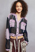 POL Open knit button down pocket hooded shirt top - Assorted Colors