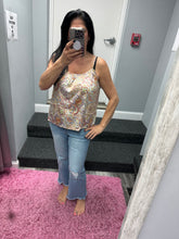 Boho Chic Satin Print Cami Top - Ivory or Rose Combo