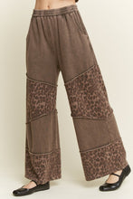 Mineralwashed Leopard Asymmetrical Tier Pants - Ashed Black or Ashed Brown
