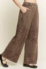 Mineralwashed Leopard Asymmetrical Tier Pants - Ashed Black or Ashed Brown