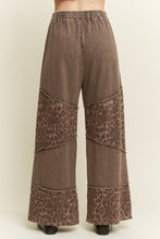 Mineralwashed Leopard Asymmetrical Tier Pants - Ashed Black or Ashed Brown