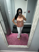 Boho Chic Satin Print Cami Top - Ivory or Rose Combo