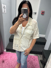 Mineral Washed Eyelet Lace Boho Summer Shacket -Natural or Silver Grey