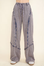 Mineral Washed Blue Plaid Sweatpants - Charcoal