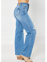 JUDY BLUE High Waist Tummy Control Knee Destroy Straight