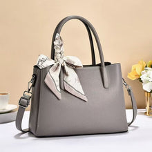 Vegan Leather Tote With Scarf - Brown, Coffee, Grey or Brown