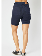 JUDY BLUE HIGH WAIST NAVY GARMENT DYED TUMMY CONTROL BERMUDA SHORTS