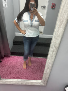 Judy Blue Dark Wash Cuffed Capri
