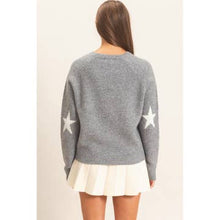 Star Crew Neck Sweater - Navy or Heather Grey