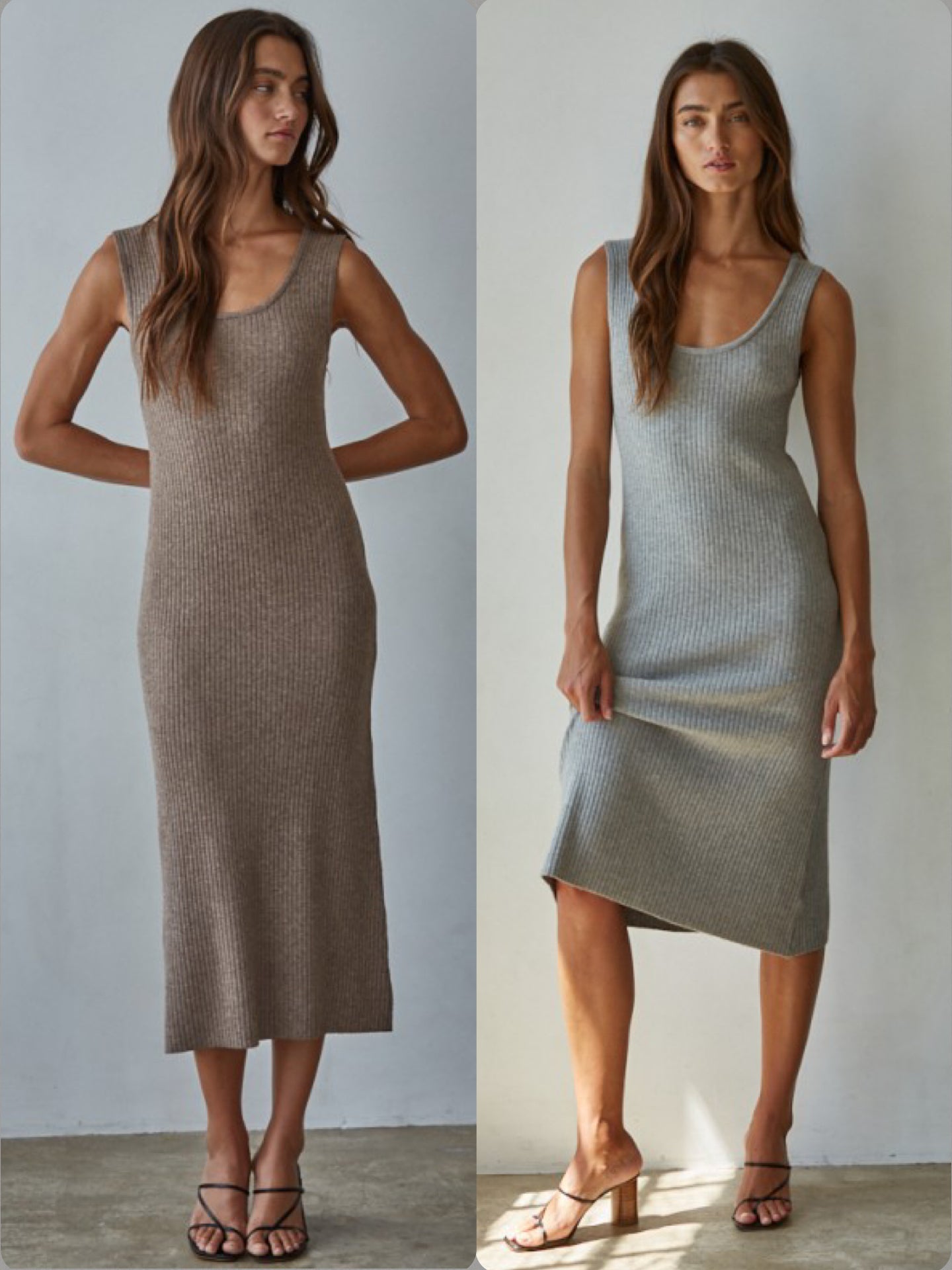 heather grey midi dress Theodora Wool Midi Dress in Medium Heather Grey