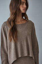 Apollo Ribbed Pullover Top - Dark Mocha or Heather Grey