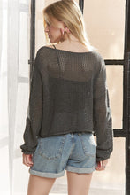 Star Pattern Lightweight Knit Sweater - Ivory or Charcoal