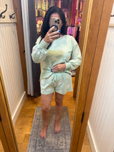 Washed Embroidery Terry Shorts - Washed Pistachio or Washed Ice Blue