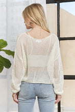 Star Pattern Lightweight Knit Sweater - Ivory or Charcoal