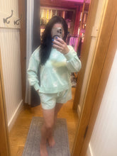 Washed Embroidery Terry Shorts - Washed Pistachio or Washed Ice Blue