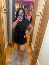 Butter Short Sleeve Quarter Zip Romper - Sugar Pink or Black