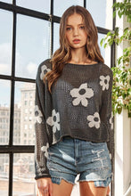 Lightweight Floral Sweater Top - Oatmeal, Blush, Charcoal