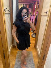 Butter Short Sleeve Quarter Zip Romper - Sugar Pink or Black