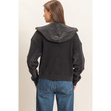 Acid Wash Waffle Knit Zip-up Hoodie - Assorted Colors