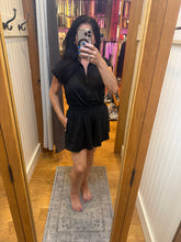 Butter Short Sleeve Quarter Zip Romper - Sugar Pink or Black