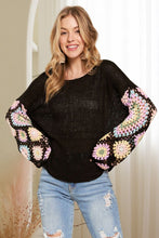 Multi Color Lightweight Loose Top - Black