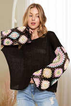 Multi Color Lightweight Loose Top - Black