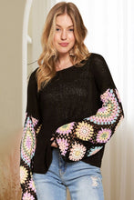 Multi Color Lightweight Loose Top - Black