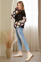 Multi Color Lightweight Loose Top - Black