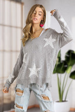 Distressed Star Sweater Top - Navy or Grey