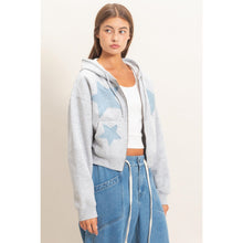Star Patch Hoodie - Black or Heather Grey