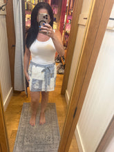 Lace & Embroidery Color Blocked Skort